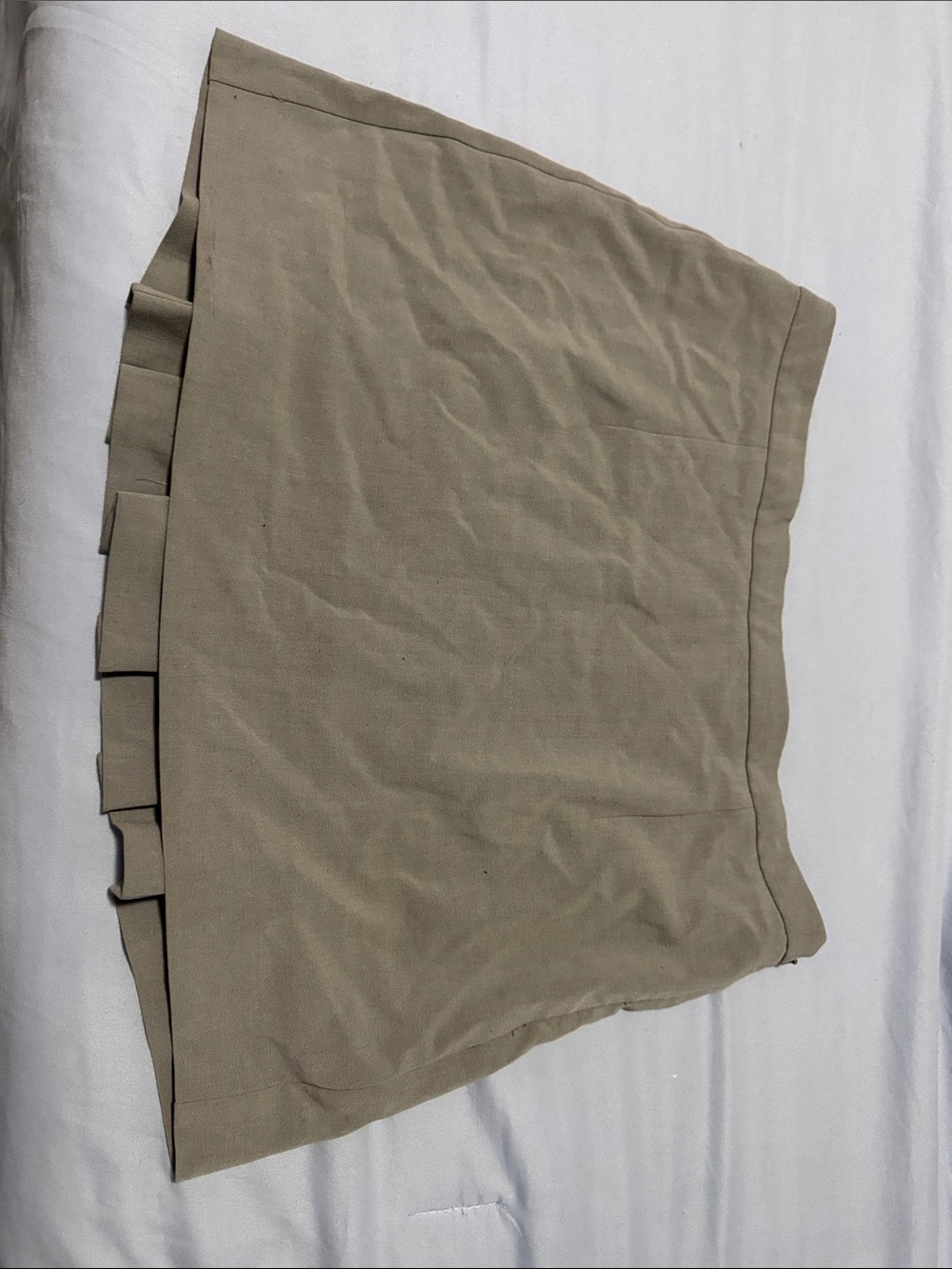 Moda International Taupe Pleated-Trim Mini Skirt
